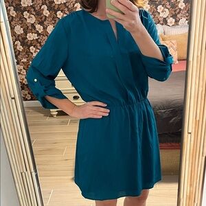 Gianni Bini Teal Long Sleeve or 3/4 sleeve Dress